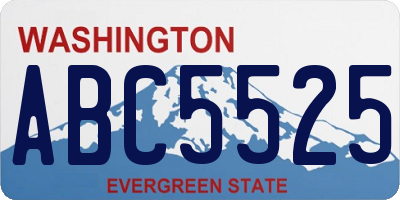 WA license plate ABC5525