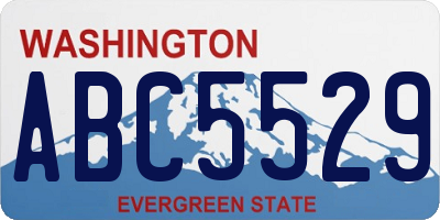 WA license plate ABC5529