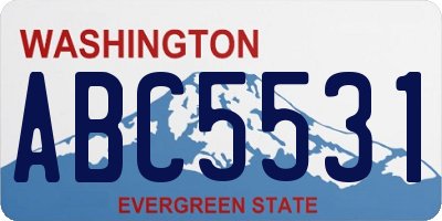 WA license plate ABC5531
