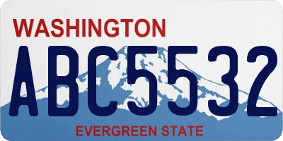 WA license plate ABC5532