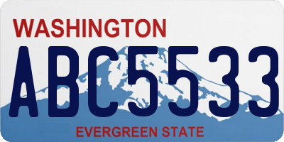 WA license plate ABC5533