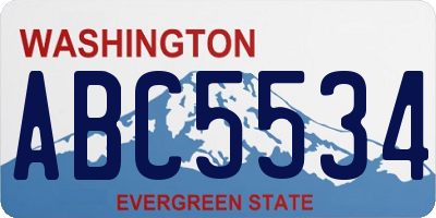 WA license plate ABC5534