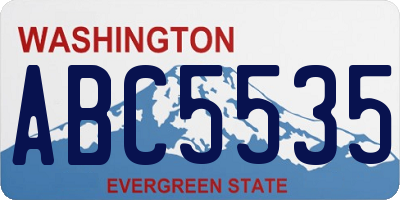 WA license plate ABC5535