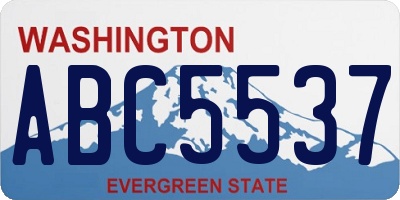 WA license plate ABC5537