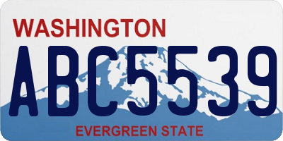 WA license plate ABC5539