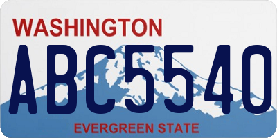 WA license plate ABC5540