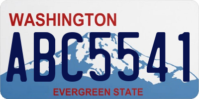 WA license plate ABC5541
