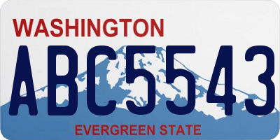 WA license plate ABC5543