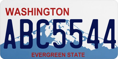 WA license plate ABC5544
