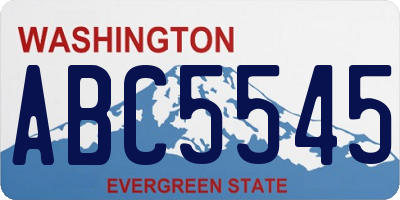WA license plate ABC5545