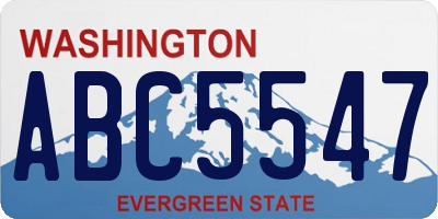 WA license plate ABC5547