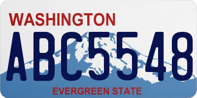 WA license plate ABC5548