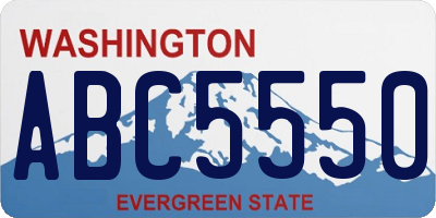 WA license plate ABC5550