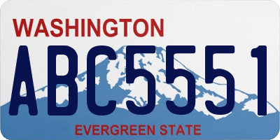 WA license plate ABC5551
