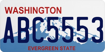 WA license plate ABC5553