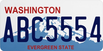 WA license plate ABC5554