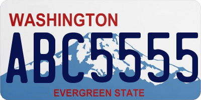WA license plate ABC5555