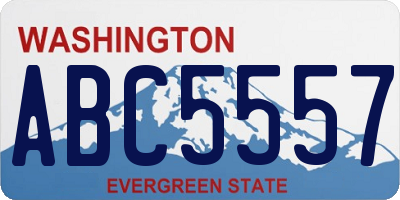 WA license plate ABC5557