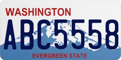 WA license plate ABC5558