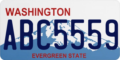WA license plate ABC5559