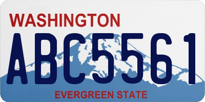 WA license plate ABC5561