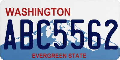 WA license plate ABC5562