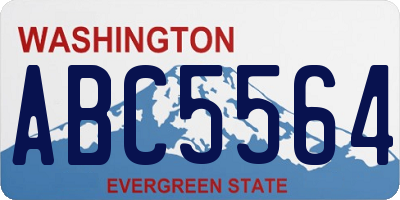 WA license plate ABC5564