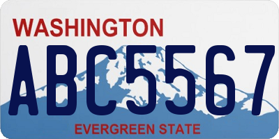 WA license plate ABC5567