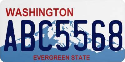 WA license plate ABC5568