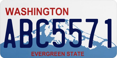 WA license plate ABC5571