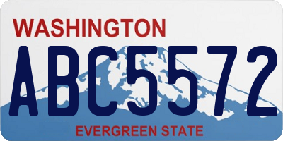 WA license plate ABC5572