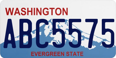 WA license plate ABC5575