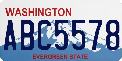 WA license plate ABC5578