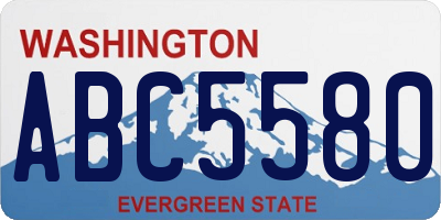 WA license plate ABC5580