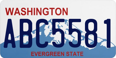 WA license plate ABC5581