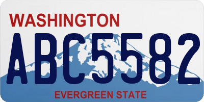 WA license plate ABC5582