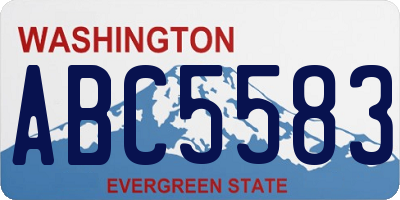 WA license plate ABC5583