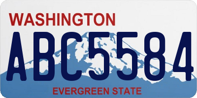 WA license plate ABC5584