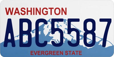 WA license plate ABC5587