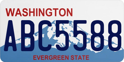 WA license plate ABC5588