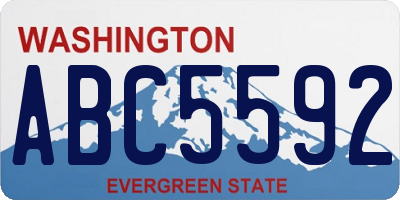 WA license plate ABC5592