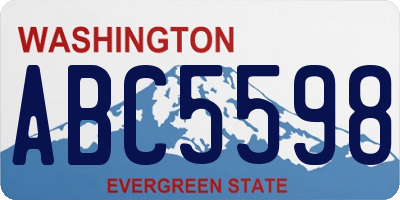 WA license plate ABC5598