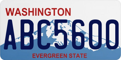 WA license plate ABC5600