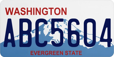 WA license plate ABC5604