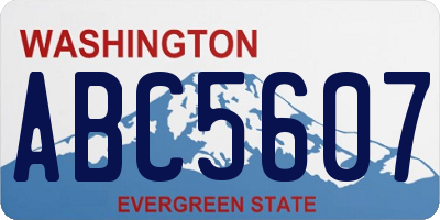 WA license plate ABC5607