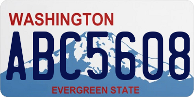 WA license plate ABC5608