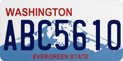 WA license plate ABC5610