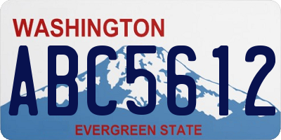 WA license plate ABC5612