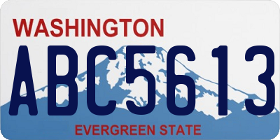 WA license plate ABC5613