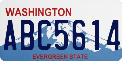 WA license plate ABC5614